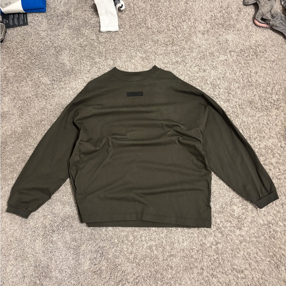 Essentials Men's Dark Green Crewneck long sleeve